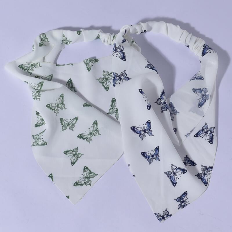 

2pcs Butterfly Print Kerchief, Multicolor