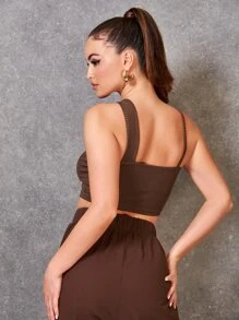 SHEIN Unity Top corto asimétrico con tira cruzada