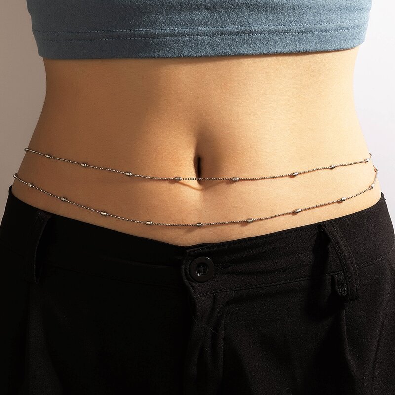 

Minimalist Layered Waist Chain, Silver
