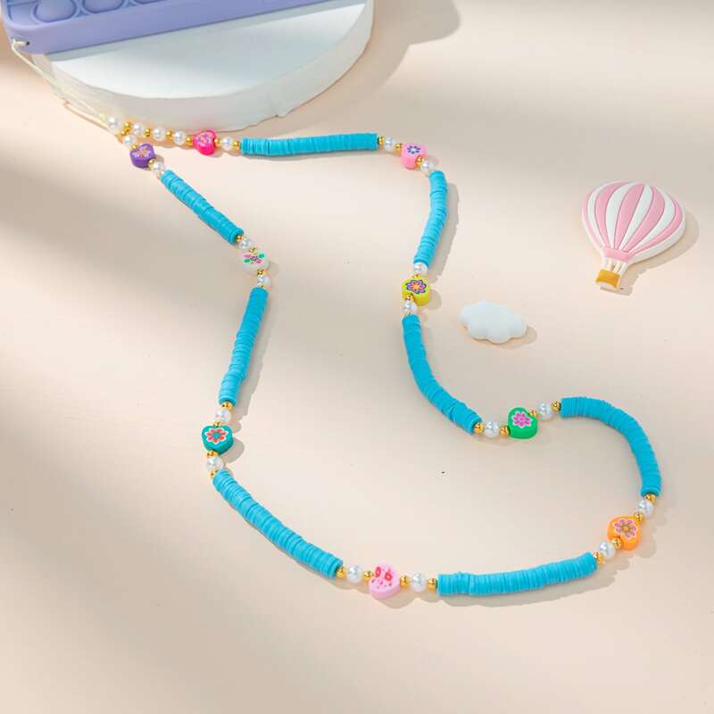 

1pc Silicone Phone Lanyard, Blue