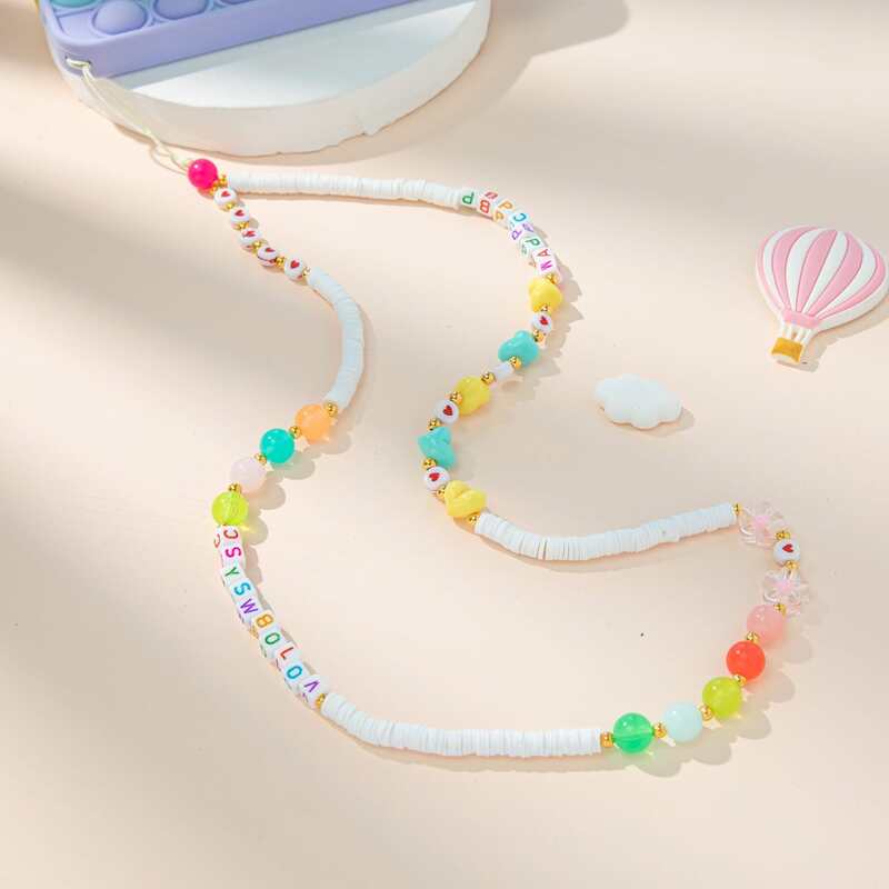 

1pc Letter Beaded Lanyard, Multicolor