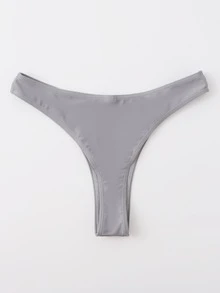 Bragas bikini unicolor corte alto - Gris - Ver 4