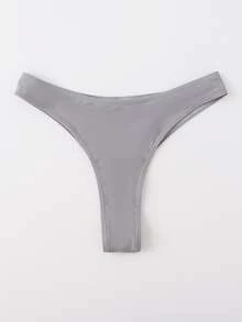 Bragas bikini unicolor corte alto - Gris - Ver 5