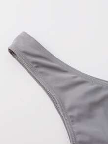 Bragas bikini unicolor corte alto - Gris - Ver 6