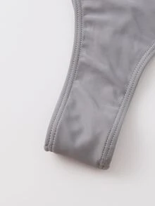 Bragas bikini unicolor corte alto - Gris - Ver 7