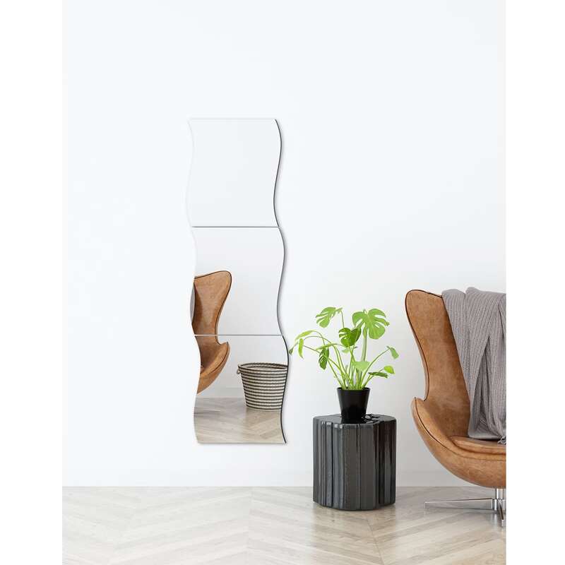 

3pcs Mirror Surface Wall Sticker, Silver