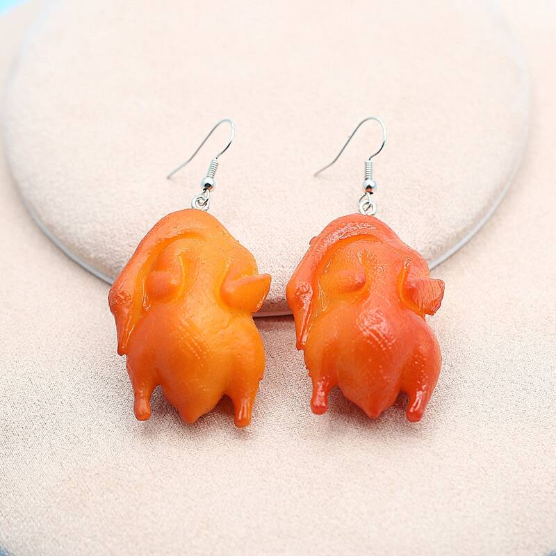 

Simulation Food Charm Earrings, Orange