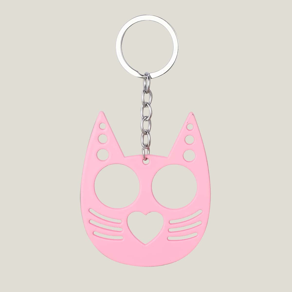 

Cat Head Design Keychain, Pink