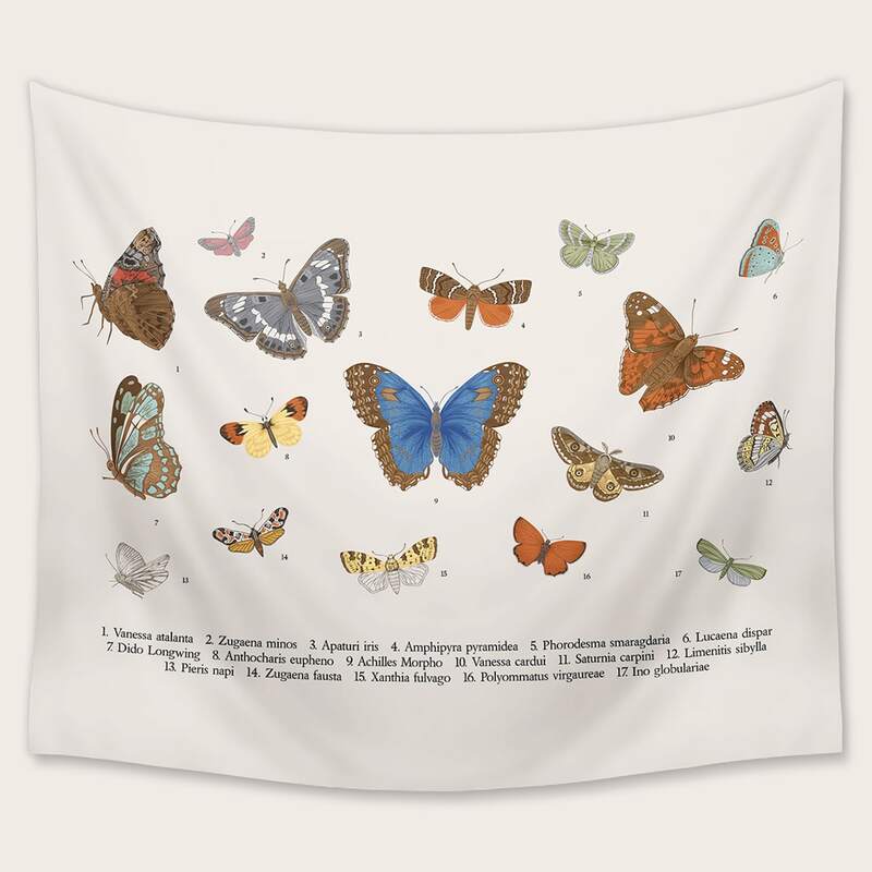 

Butterfly Print Tapestry, Multicolor