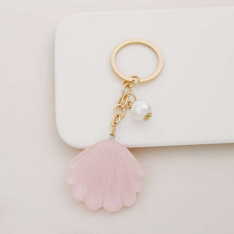 

Shell Charm Keychain, Pink