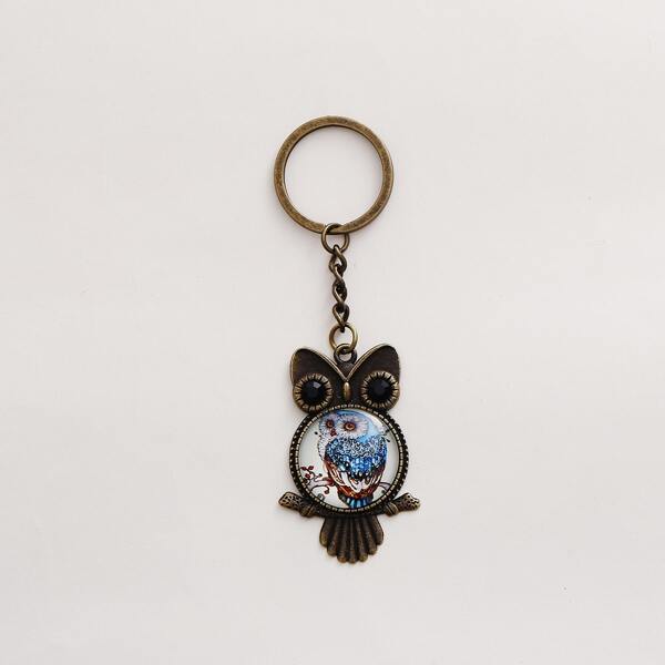 

Owl Charm Keychain, Bronze