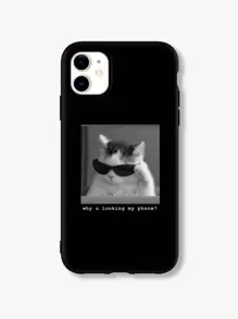 Cat Pattern Phone Case - Multicolor - View 1