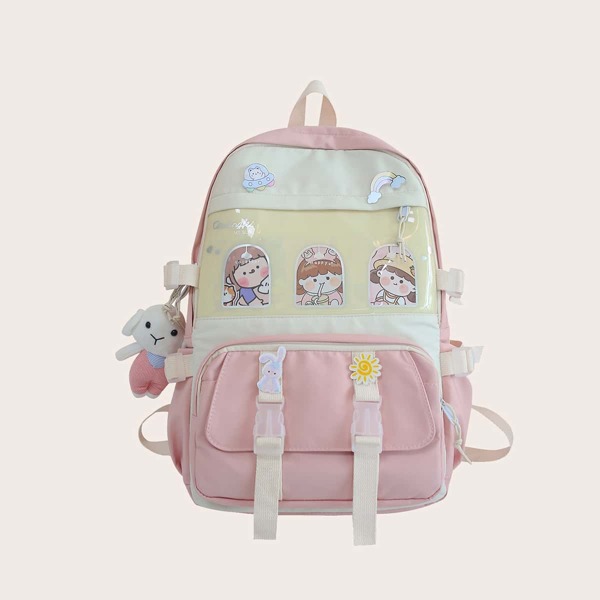 

Rabbit Charm Backpack, Pink