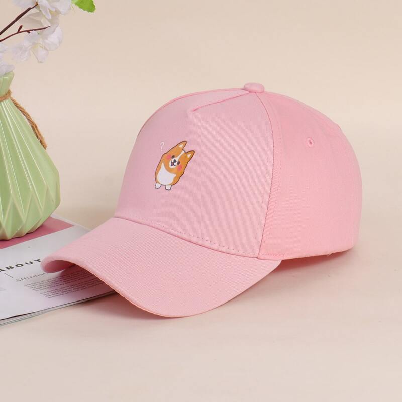 

Dog Graphic Baseball Cap, Pink