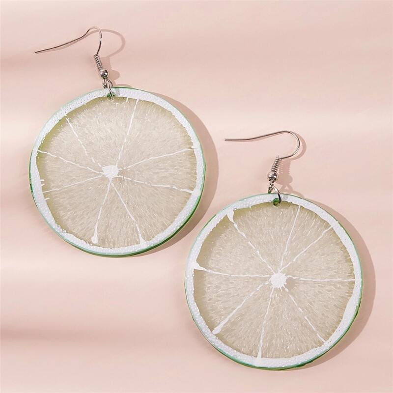 

1pair Fruit Charm Earrings, White