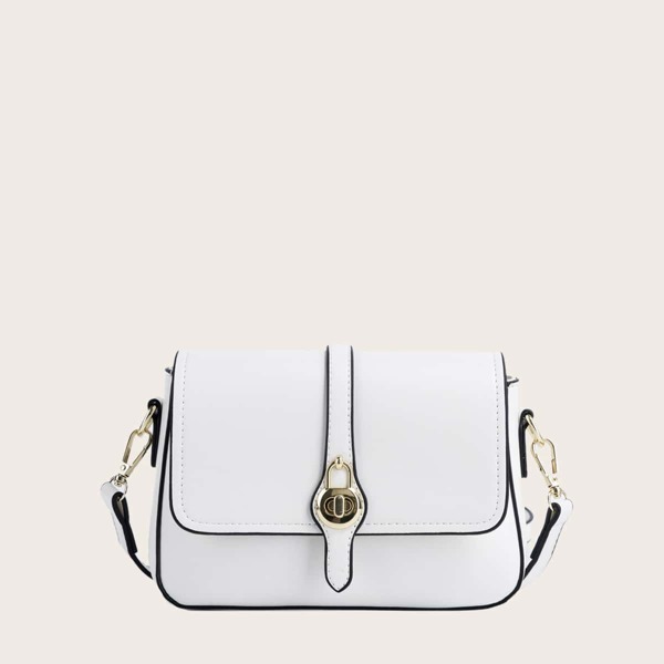 

Contrast Binding Crossbody Bag, White