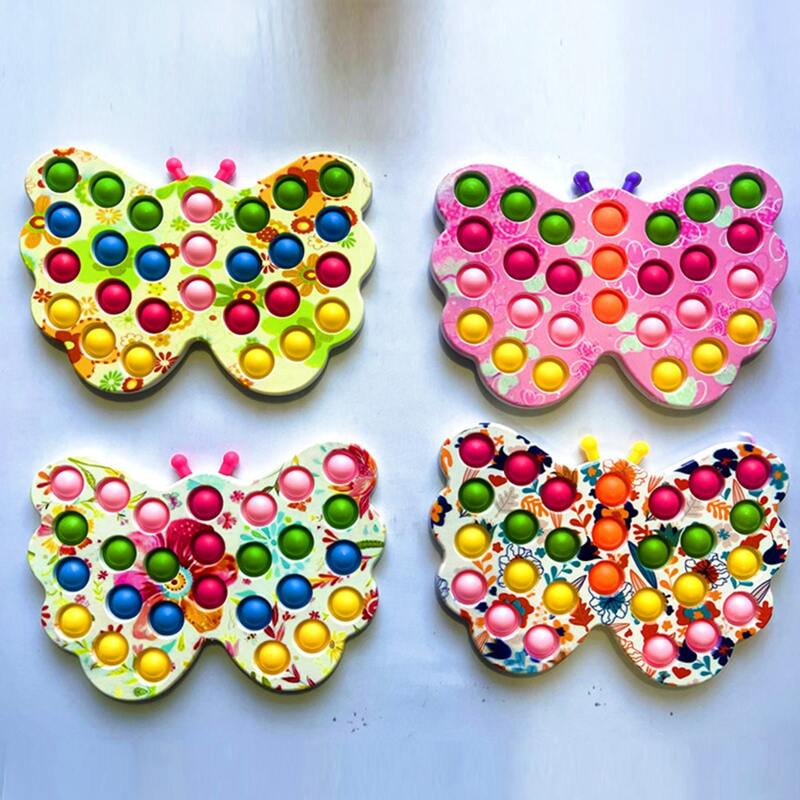 

1pc Butterfly Shaped Random Push Pop Bubble, Multicolor