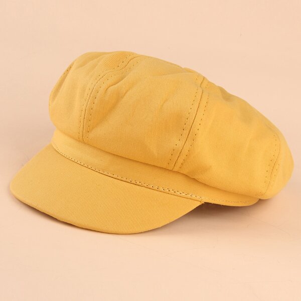 

Toddler Kids Solid Baker Boy Cap, Yellow
