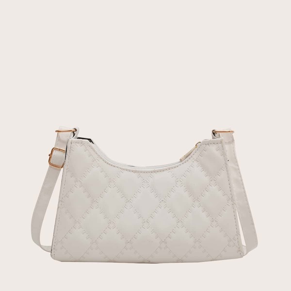 

Quilted Crossbody Bag, White