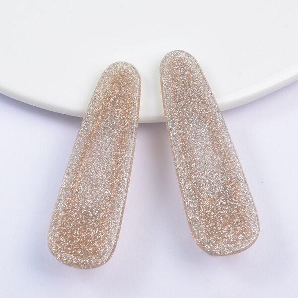

2pcs Glitter Hair Clip, Silver