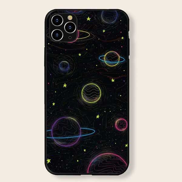 

Planet Pattern Phone Case, Black