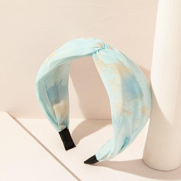 

Chiffon Wide Headband, Blue
