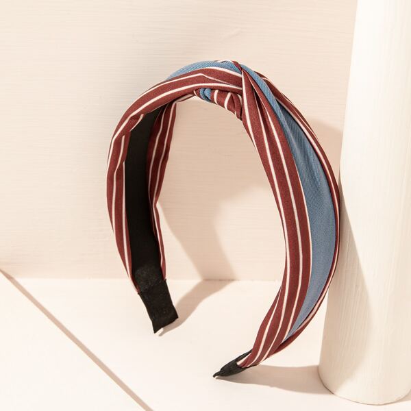 

Striped Pattern Wide Headband, Multicolor
