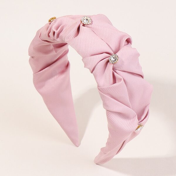 

Girls Rhinestone Decor Wide Headband, Dusty pink