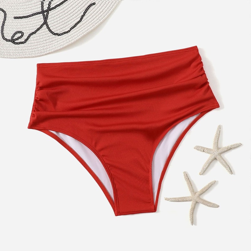 

Solid High Waisted Bikini Panty, Red