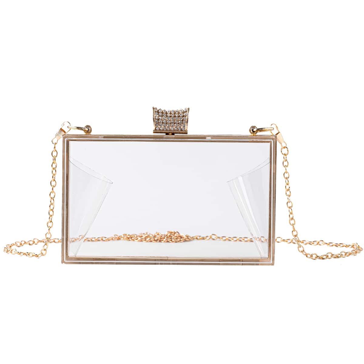 

Rhinestone Box Bag, Clear