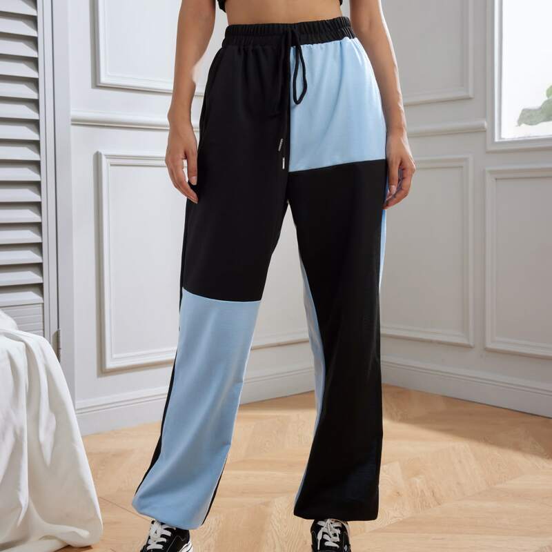 

Colorblock Drawstring Waist Sweatpants, Multicolor