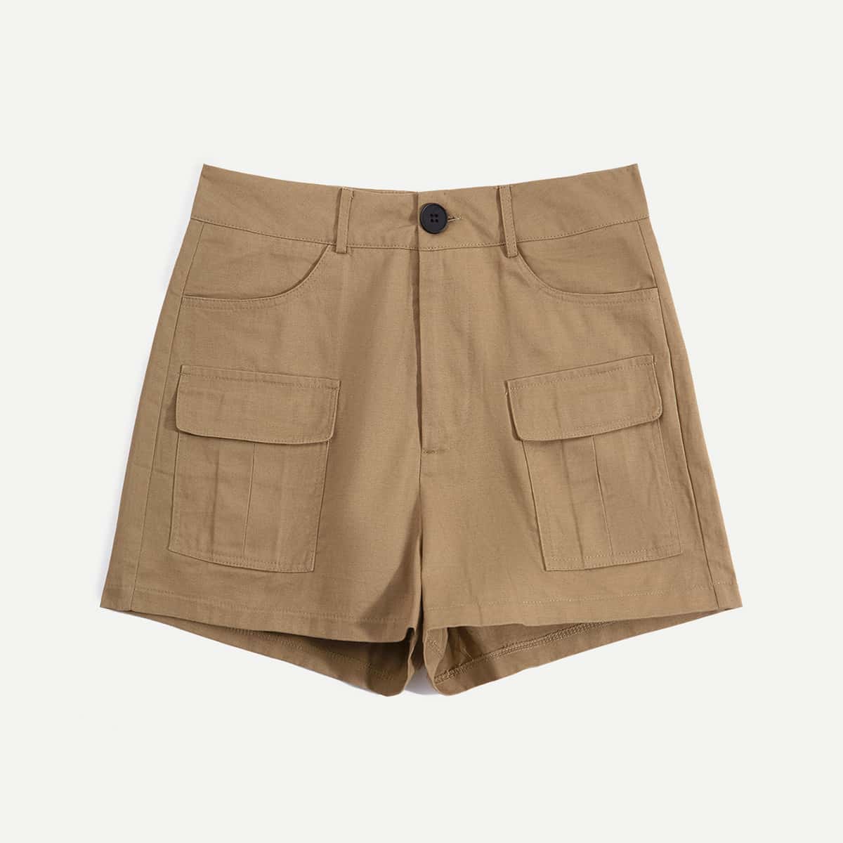 

Solid Cargo Shorts, Khaki