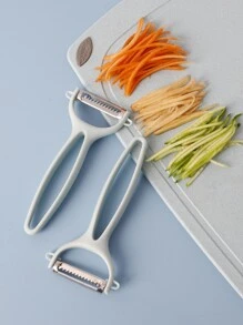 1pc Kitchen Peeler, Plastic Handle Vegetable Grater For Kitchen - Mint Blue - View 1