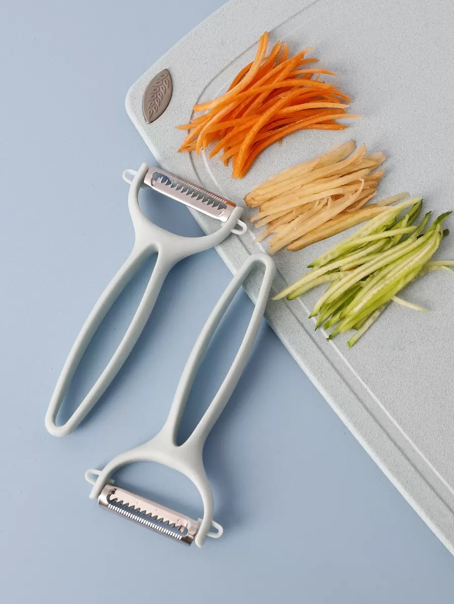 1pc Kitchen Peeler, Plastic Handle Vegetable Grater For Kitchen - Mint Blue - View 1