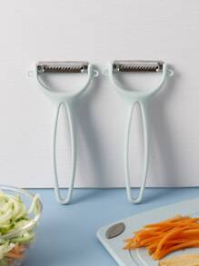 1pc Kitchen Peeler, Plastic Handle Vegetable Grater For Kitchen - Mint Blue - View 5