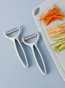 1pc Kitchen Peeler, Plastic Handle Vegetable Grater For Kitchen - Mint Blue - View 7