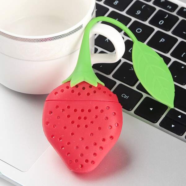 

1pc Strawberry Shaped Tea Filter, Red