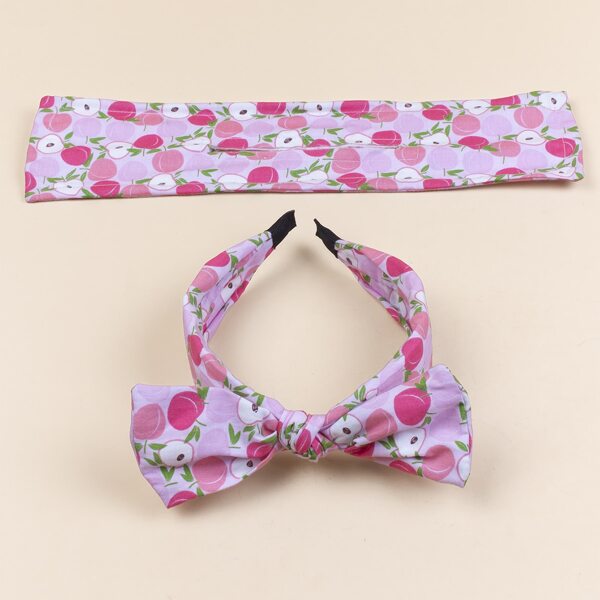 

2pcs Fruit Print Hair Accessory Set, Multicolor