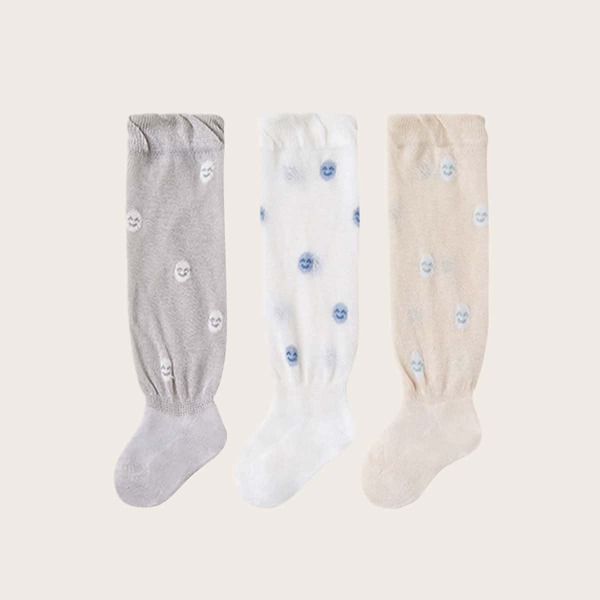 

3pairs Baby Cartoon Graphic Over The Knee Socks, Multicolor