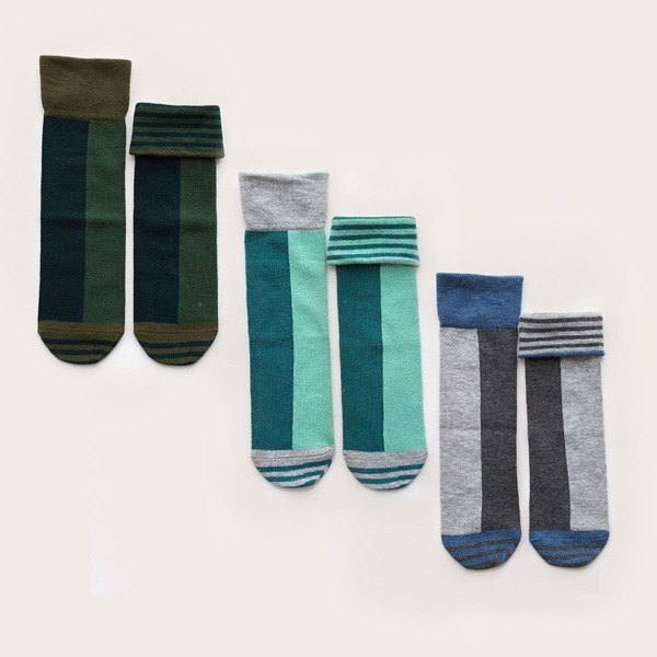 

3pairs Kids Striped Pattern Socks, Multicolor