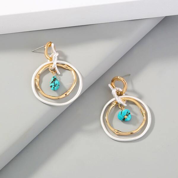 

Irregular Circle Drop Earrings, Multicolor