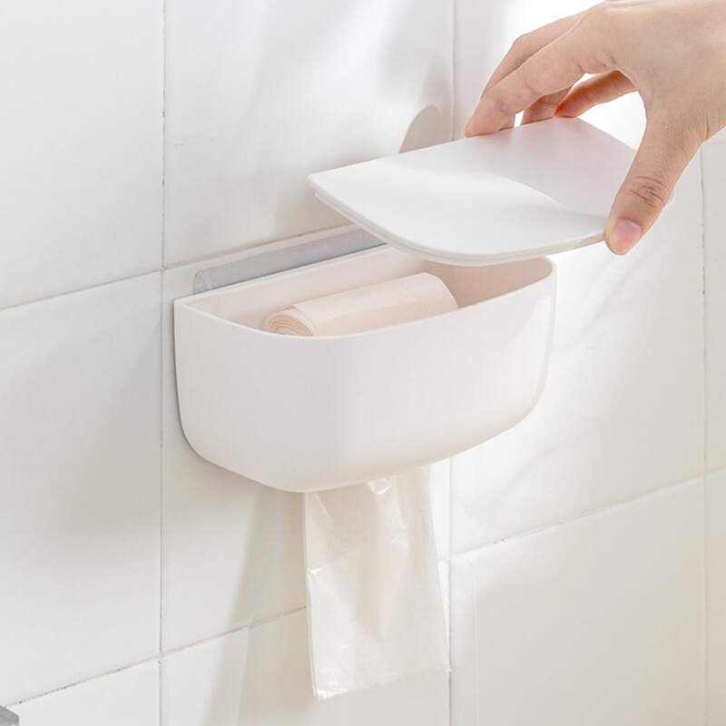 

1pc Wall Mounted Tissue Box, White