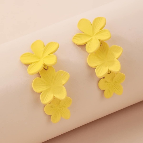 

Flower Drop Earrings, Yellow