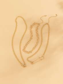 3 piezas Collar de cadena - Amarillo Oro - Ver 2