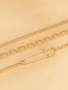 3 piezas Collar de cadena - Amarillo Oro - Ver 3