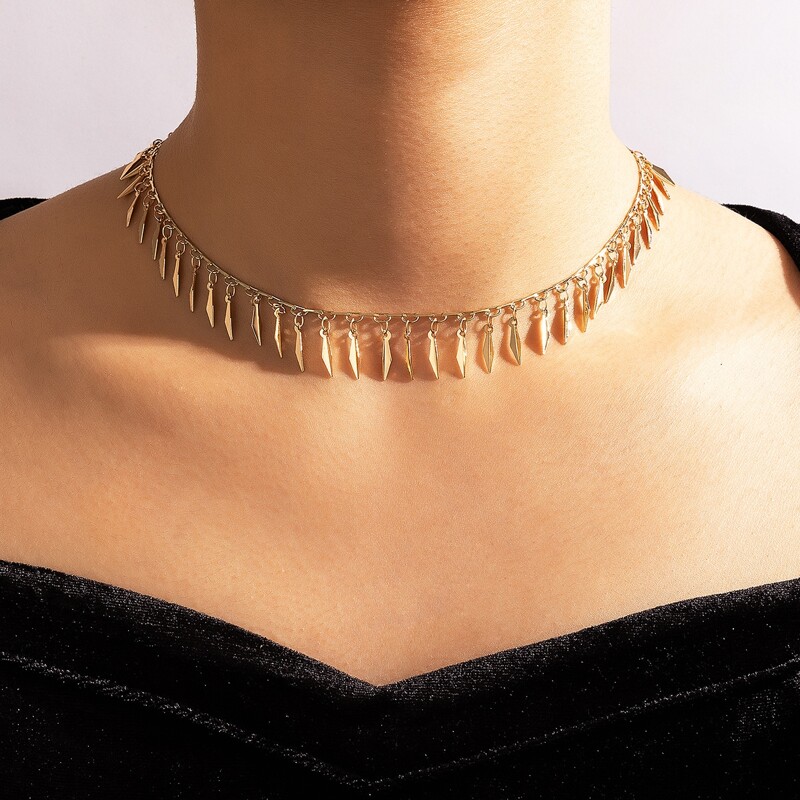 

Geo Tassel Charm Necklace, Gold