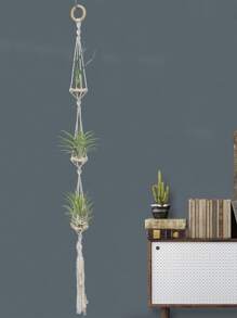 1pc Handmade Braided Reed Air Plant Hanger,Home Decor ,Room Decor,Wall Decor Gifts Birthday Graduation