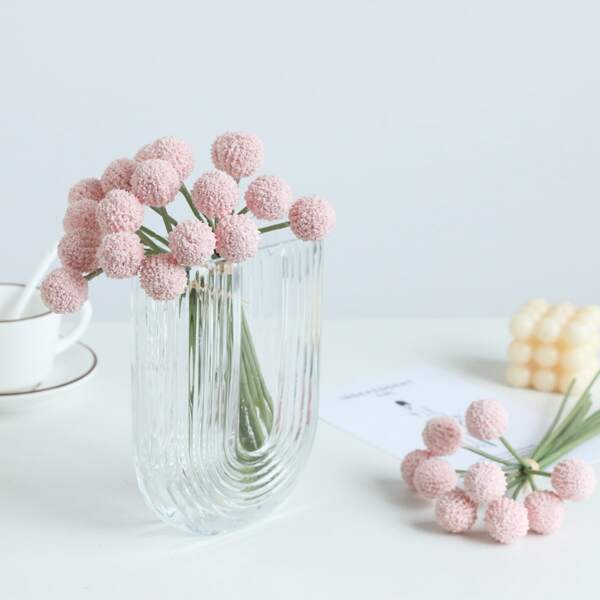 

1pc Artificial Pom Pom Flower, Pink