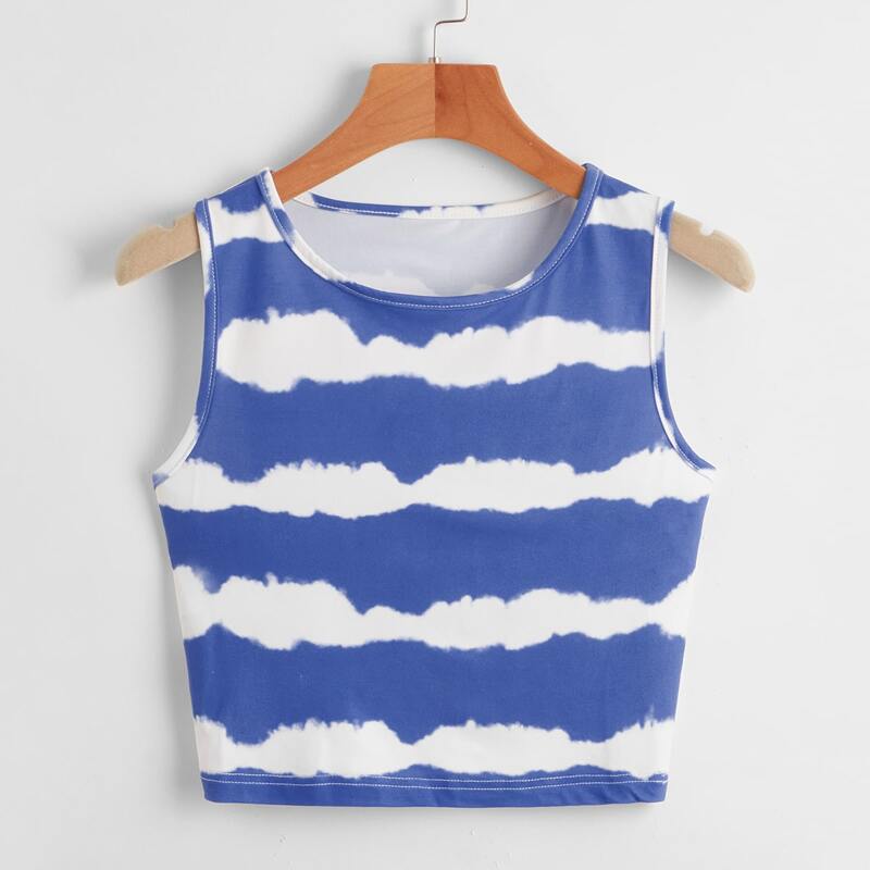 

Tie Dye Tank Top, Blue and white
