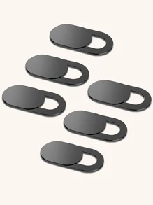 6pcs WebCam Cover Compatible With Phone & PC Lens - Black - View 2
